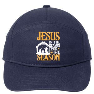 Jesus Is The Reason For The Season Christian Christmas Gift 7-Panel Snapback Hat