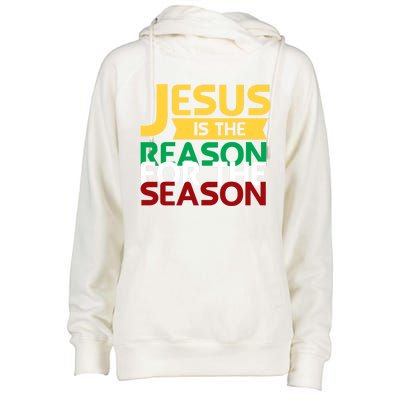 Jesus Is The Reason For The Season Christian Christmas Xmas Gift Womens Funnel Neck Pullover Hood