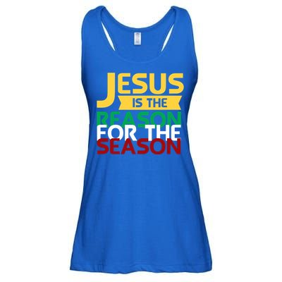 Jesus Is The Reason For The Season Christian Christmas Xmas Gift Ladies Essential Flowy Tank