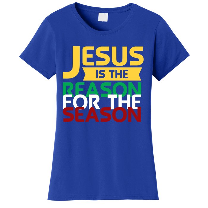 Jesus Is The Reason For The Season Christian Christmas Xmas Gift Women's T-Shirt