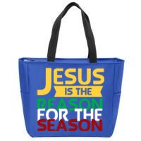 Jesus Is The Reason For The Season Christian Christmas Xmas Gift Zip Tote Bag