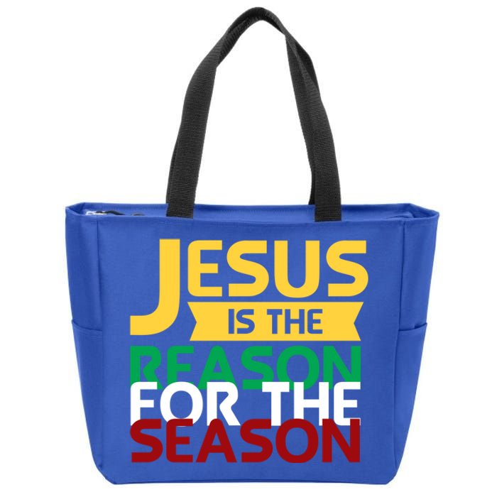 Jesus Is The Reason For The Season Christian Christmas Xmas Gift Zip Tote Bag