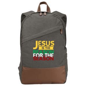 Jesus Is The Reason For The Season Christian Christmas Xmas Gift Cotton Canvas Backpack