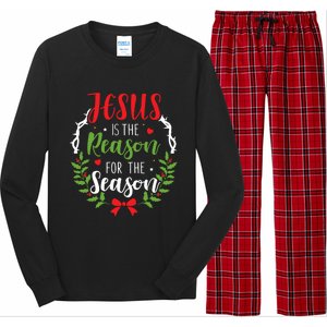 Jesus Is The Reason For The Season Christian Christmas Gift Long Sleeve Pajama Set