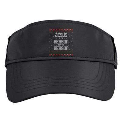 Jesus Is The Reason For The Season Ugly Christmas Sweater Adult Drive Performance Visor