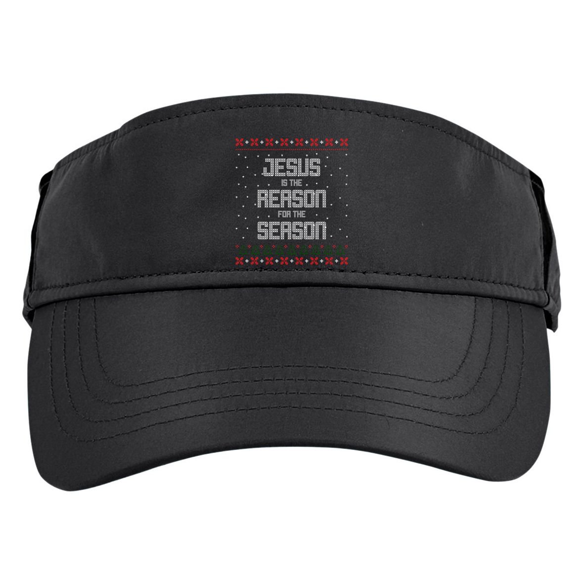 Jesus Is The Reason For The Season Ugly Christmas Sweater Adult Drive Performance Visor