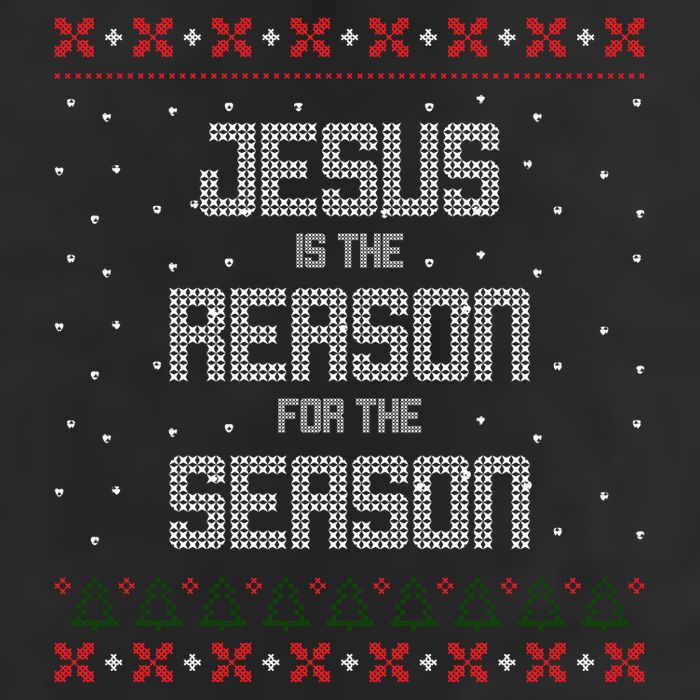 Jesus Is The Reason For The Season Ugly Christmas Sweater 11oz C Handle Ceramic Mug