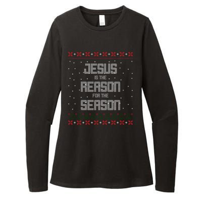 Jesus Is The Reason For The Season Ugly Christmas Sweater Womens CVC Long Sleeve Shirt