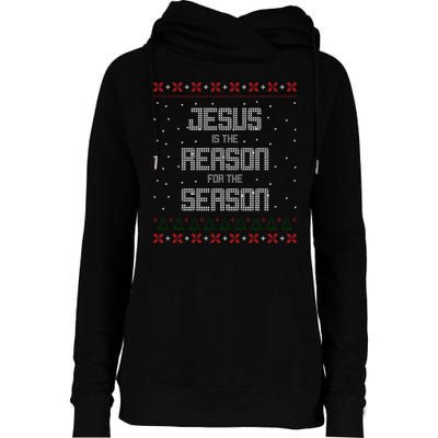 Jesus Is The Reason For The Season Ugly Christmas Sweater Womens Funnel Neck Pullover Hood