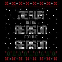 Jesus Is The Reason For The Season Ugly Christmas Sweater Flat Bill Trucker Hat