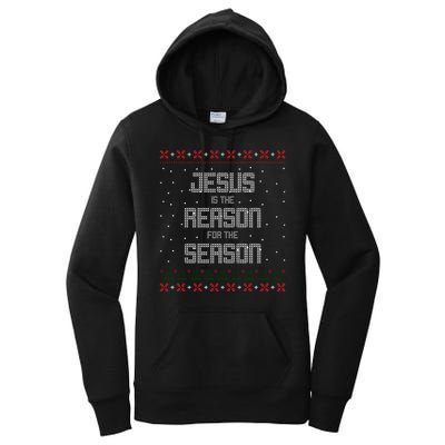 Jesus Is The Reason For The Season Ugly Christmas Sweater Women's Pullover Hoodie