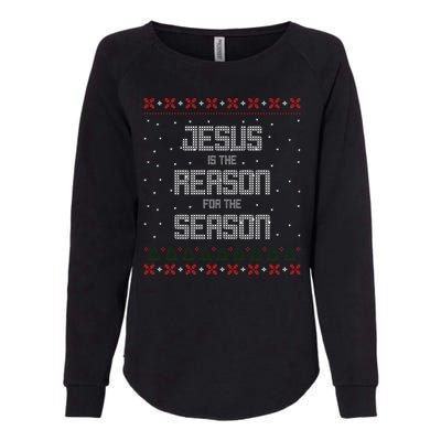 Jesus Is The Reason For The Season Ugly Christmas Sweater Womens California Wash Sweatshirt