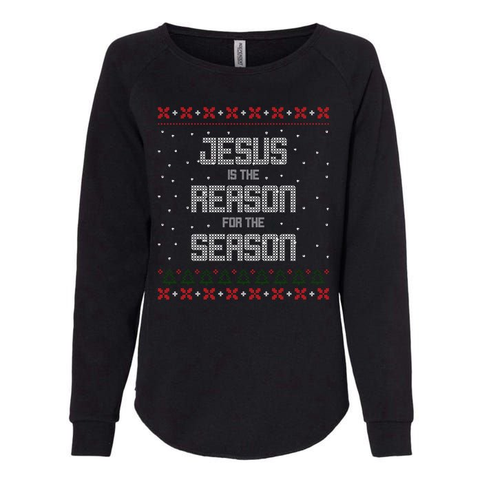 Jesus Is The Reason For The Season Ugly Christmas Sweater Womens California Wash Sweatshirt