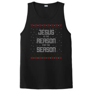 Jesus Is The Reason For The Season Ugly Christmas Sweater PosiCharge Competitor Tank