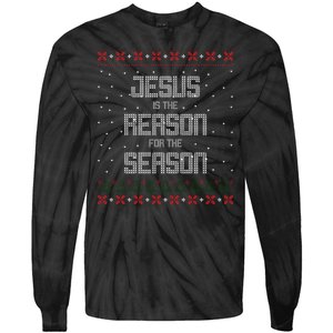 Jesus Is The Reason For The Season Ugly Christmas Sweater Tie-Dye Long Sleeve Shirt