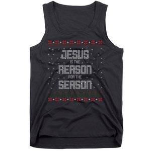 Jesus Is The Reason For The Season Ugly Christmas Sweater Tank Top