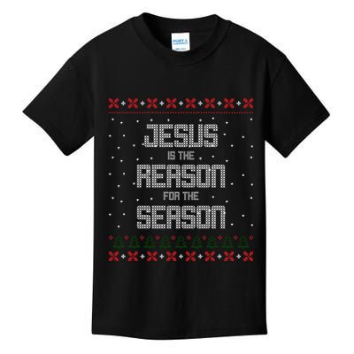 Jesus Is The Reason For The Season Ugly Christmas Sweater Kids T-Shirt