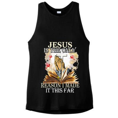 Jesus Is The Only Reason I Made It This Far Fun Christian Ladies PosiCharge Tri-Blend Wicking Tank