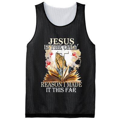 Jesus Is The Only Reason I Made It This Far Fun Christian Mesh Reversible Basketball Jersey Tank