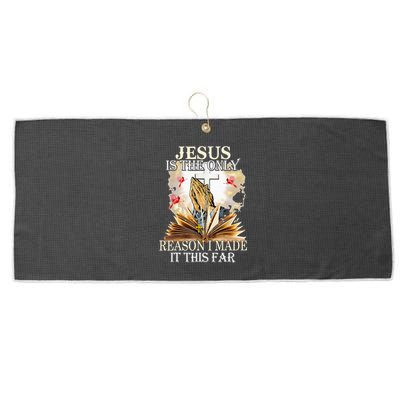 Jesus Is The Only Reason I Made It This Far Fun Christian Large Microfiber Waffle Golf Towel