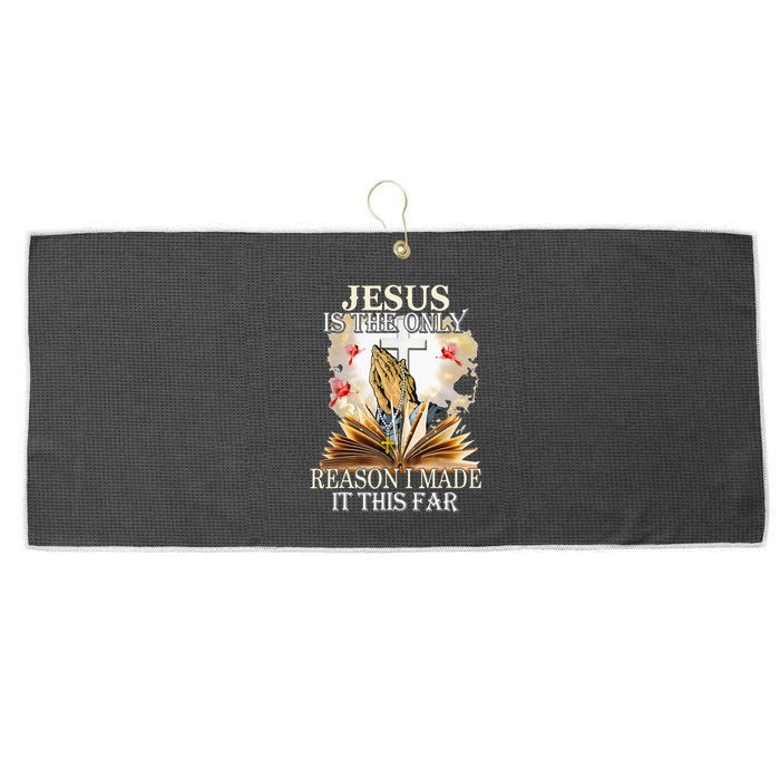 Jesus Is The Only Reason I Made It This Far Fun Christian Large Microfiber Waffle Golf Towel