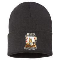 Jesus Is The Only Reason I Made It This Far Fun Christian Sustainable Knit Beanie