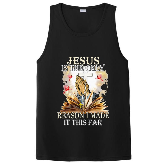 Jesus Is The Only Reason I Made It This Far Fun Christian PosiCharge Competitor Tank