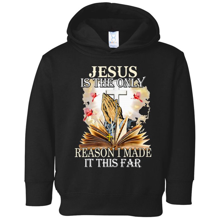 Jesus Is The Only Reason I Made It This Far Fun Christian Toddler Hoodie