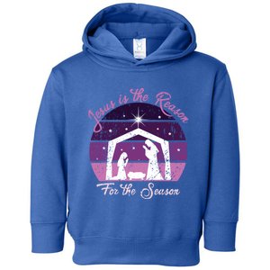 Jesus Is The Reason For The Season Christmas Nativity Retro Cool Gift Toddler Hoodie