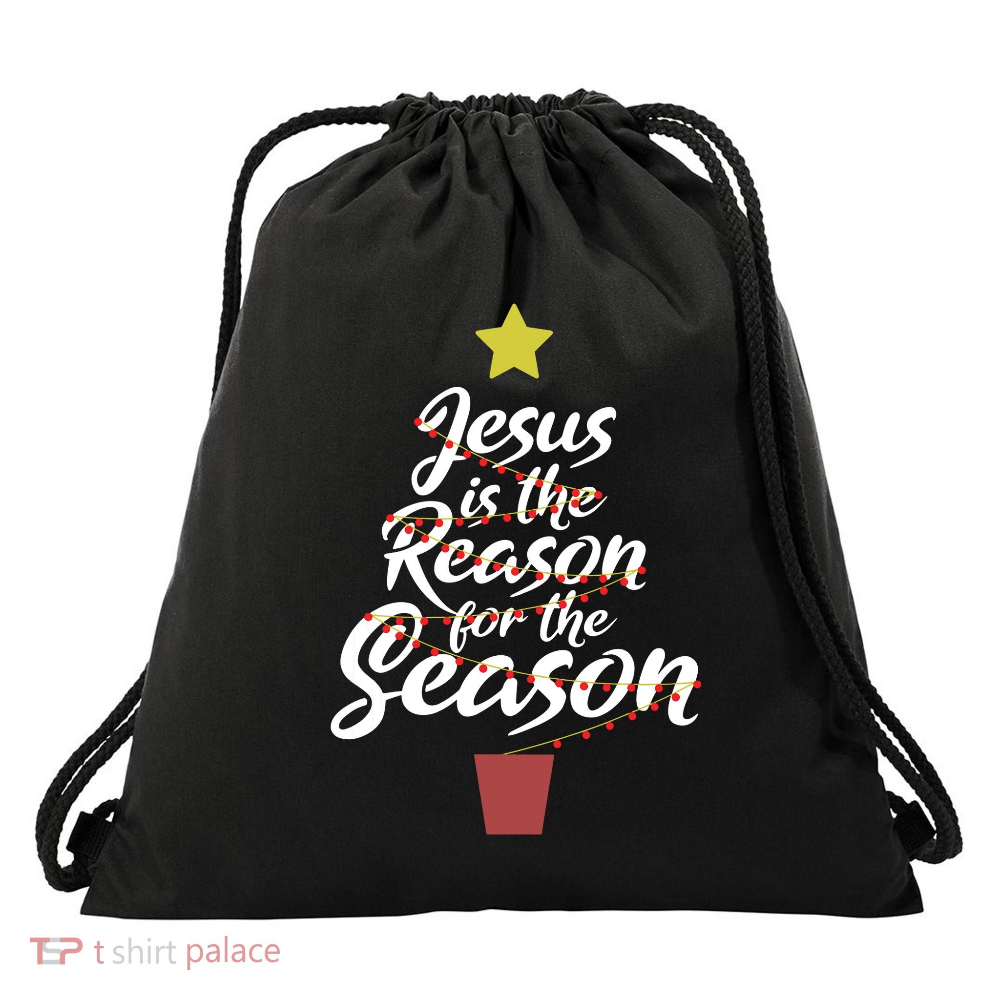 Jesus Is The Reason For The Season Christian Christmas Xmas Drawstring Bag