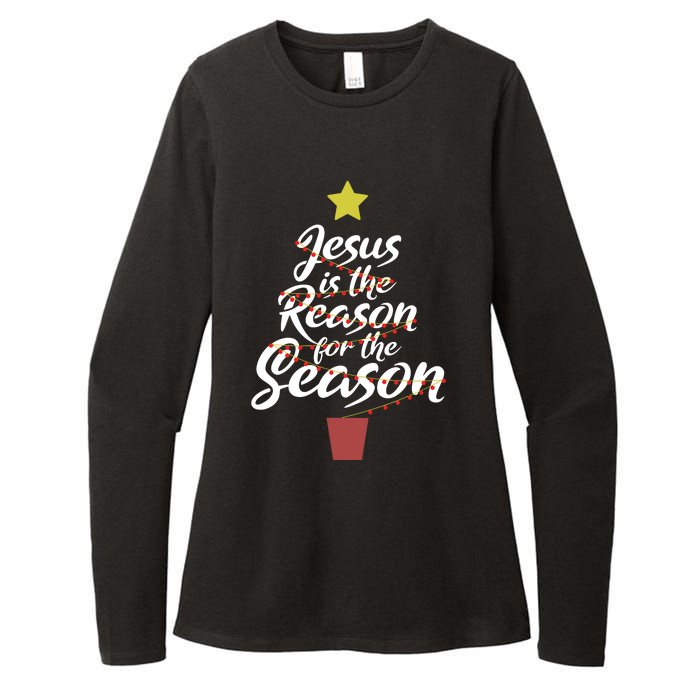 Jesus Is The Reason For The Season Christian Christmas Xmas Womens CVC Long Sleeve Shirt