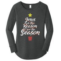 Jesus Is The Reason For The Season Christian Christmas Xmas Women's Perfect Tri Tunic Long Sleeve Shirt