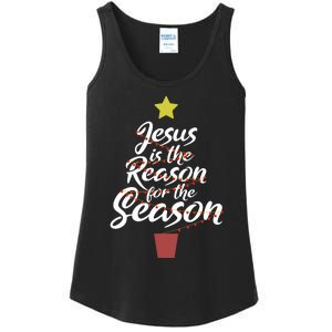 Jesus Is The Reason For The Season Christian Christmas Xmas Ladies Essential Tank