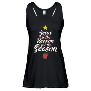 Jesus Is The Reason For The Season Christian Christmas Xmas Ladies Essential Flowy Tank