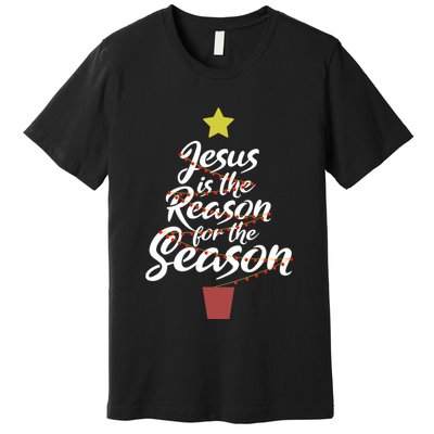 Jesus Is The Reason For The Season Christian Christmas Xmas Premium T-Shirt