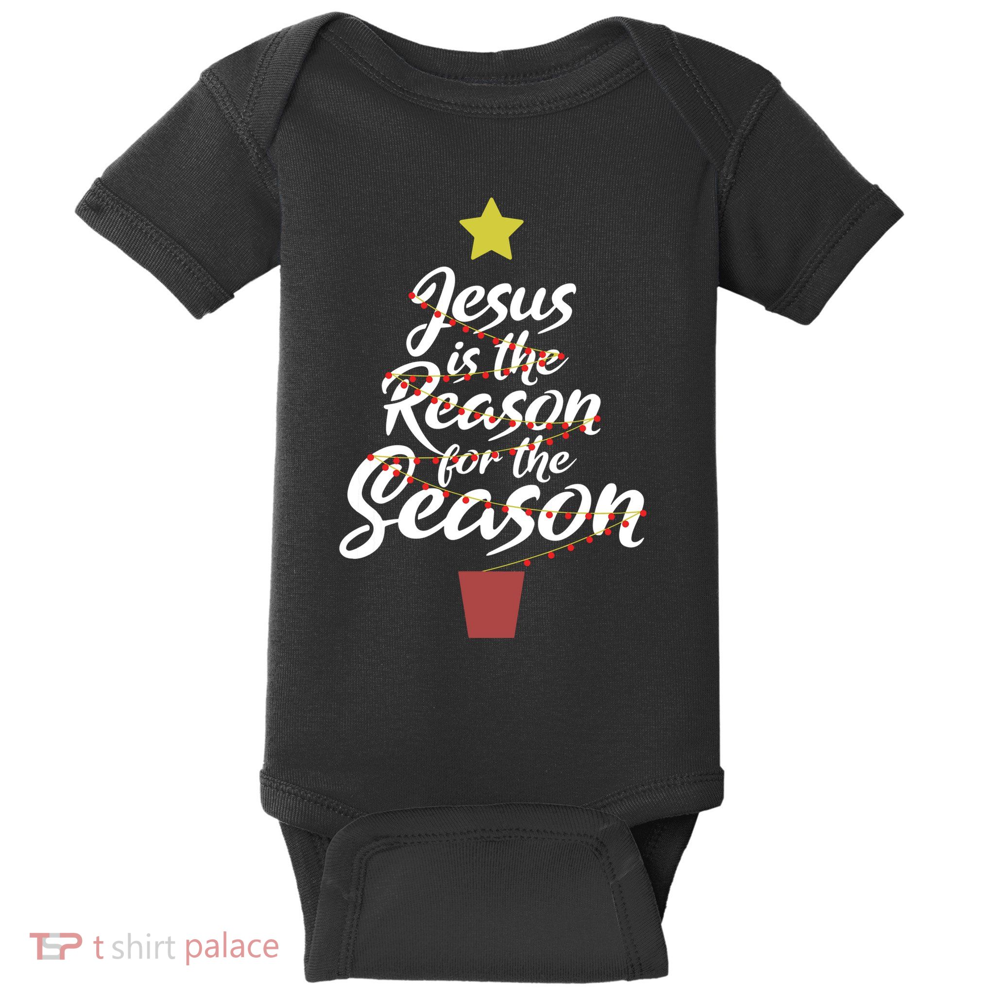 Jesus Is The Reason For The Season Christian Christmas Xmas Baby Bodysuit