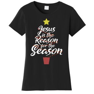 Jesus Is The Reason For The Season Christian Christmas Xmas Women's T-Shirt