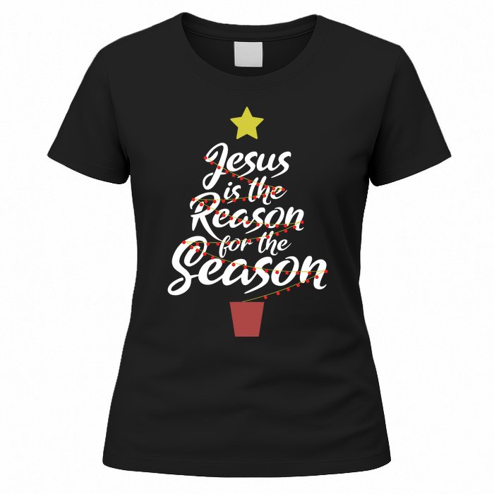 Jesus Is The Reason For The Season Christian Christmas Xmas Women's T-Shirt