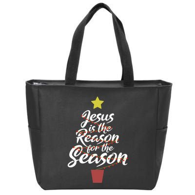 Jesus Is The Reason For The Season Christian Christmas Xmas Zip Tote Bag