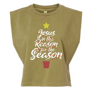 Jesus Is The Reason For The Season Christian Christmas Xmas Garment-Dyed Women's Muscle Tee