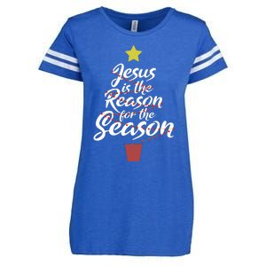 Jesus Is The Reason For The Season Christian Christmas Xmas Enza Ladies Jersey Football T-Shirt