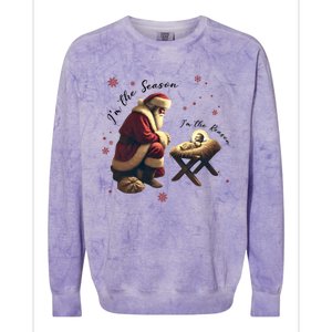 Jesus Is The Reason Santa For The Season Christian Christmas Gift Colorblast Crewneck Sweatshirt