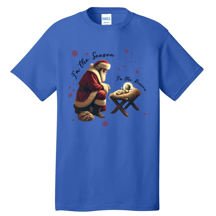 Jesus Is The Reason Santa For The Season Christian Christmas Gift Tall T-Shirt