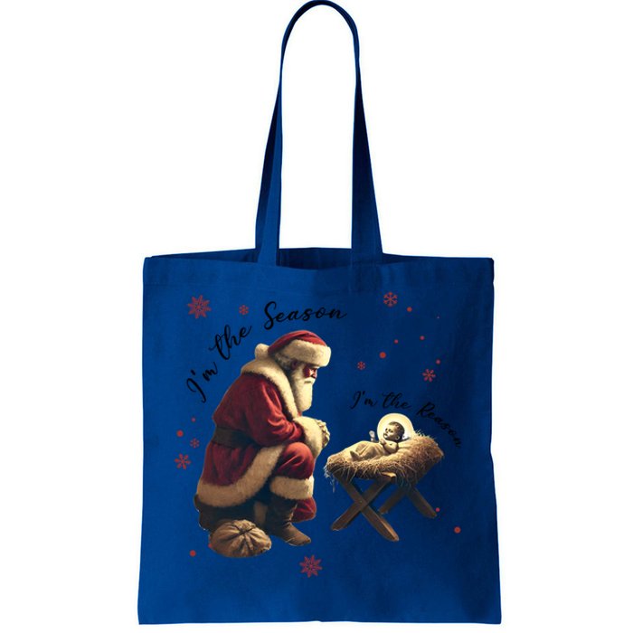 Jesus Is The Reason Santa For The Season Christian Christmas Gift Tote Bag