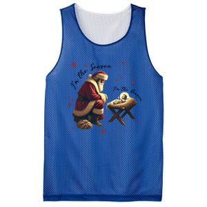 Jesus Is The Reason Santa For The Season Christian Christmas Gift Mesh Reversible Basketball Jersey Tank