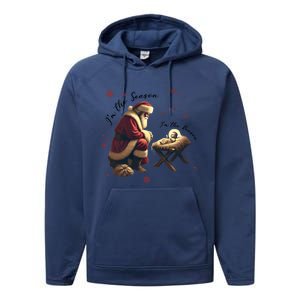 Jesus Is The Reason Santa For The Season Christian Christmas Gift Performance Fleece Hoodie