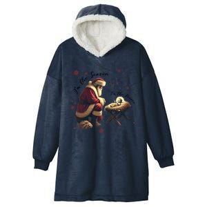 Jesus Is The Reason Santa For The Season Christian Christmas Gift Hooded Wearable Blanket