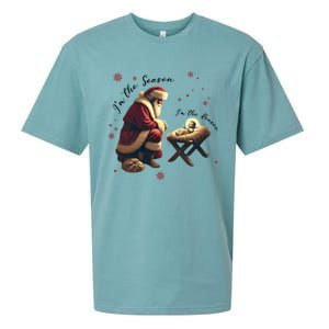 Jesus Is The Reason Santa For The Season Christian Christmas Gift Sueded Cloud Jersey T-Shirt