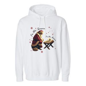 Jesus Is The Reason Santa For The Season Christian Christmas Gift Garment-Dyed Fleece Hoodie