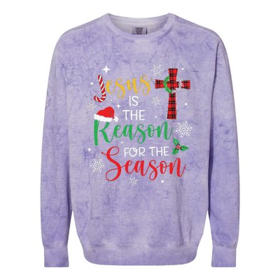 Jesus Is The Reason For The Season Christian Faith Christmas Colorblast Crewneck Sweatshirt